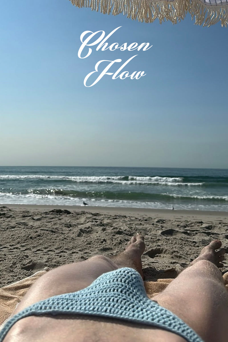 Chosen FLow｜Men’s Sexy Crochet Mesh Thong Underwear - One Size Vacation Beach Knit Briefs