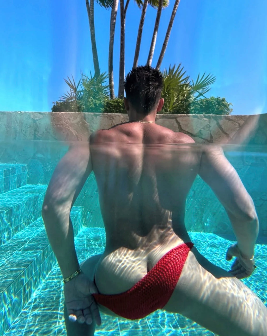Erotic Knit Sexy Men's Crochet Mesh Thong - Sexy See-Through for Hot Beach Days & Vacation