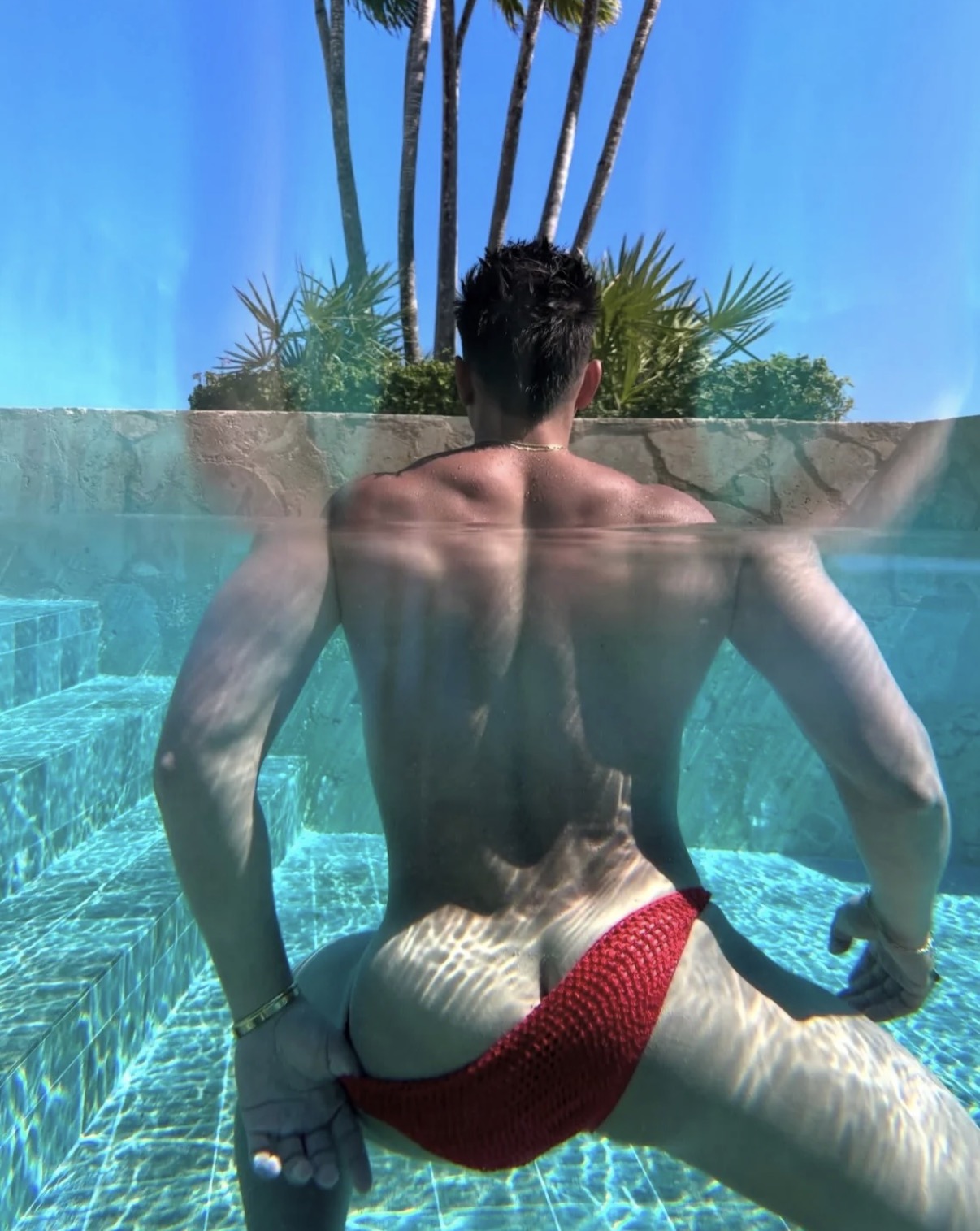 Erotic Knit Sexy Men's Crochet Mesh Thong - Sexy See-Through for Hot Beach Days & Vacation